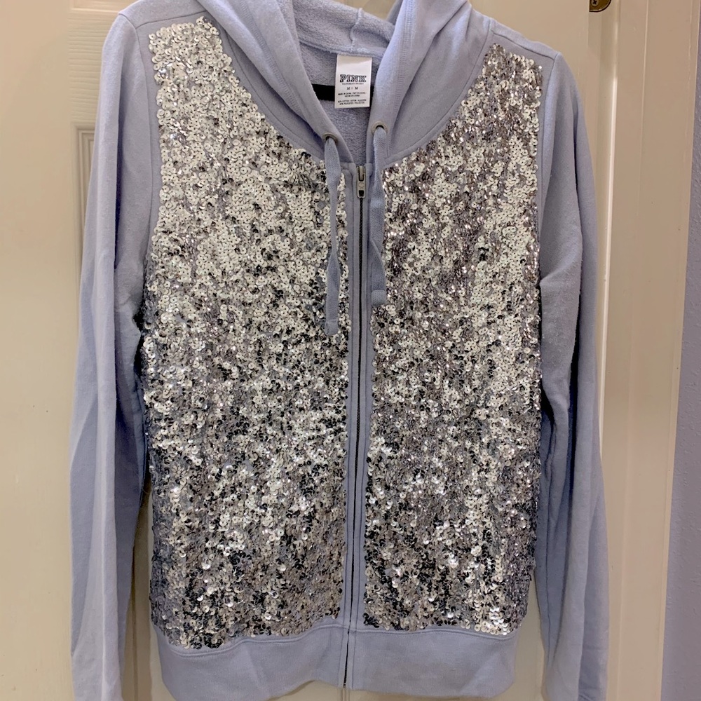 VS PINK blue sparkly hoodie